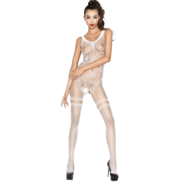 PASSION - WOMAN BS045 WHITE BODYSTOCKING ONE SIZE